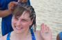 Getting my hair braided at the Ecuadorian beach